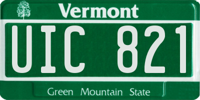 VT license plate UIC821
