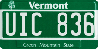 VT license plate UIC836