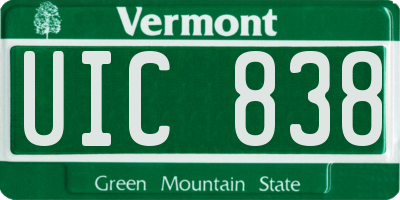 VT license plate UIC838
