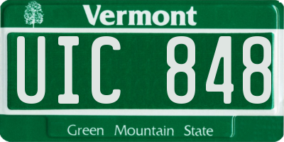 VT license plate UIC848