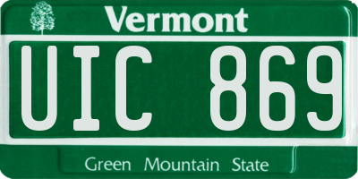 VT license plate UIC869