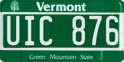 VT license plate UIC876