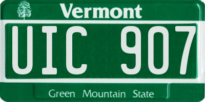 VT license plate UIC907