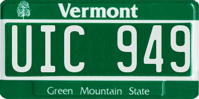 VT license plate UIC949