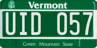 VT license plate UID057