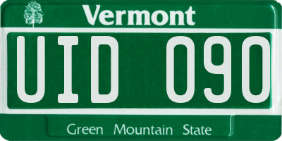 VT license plate UID090