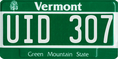 VT license plate UID307