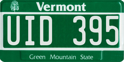 VT license plate UID395