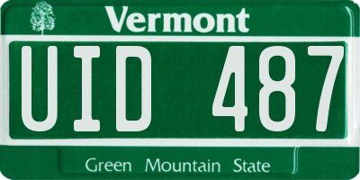 VT license plate UID487