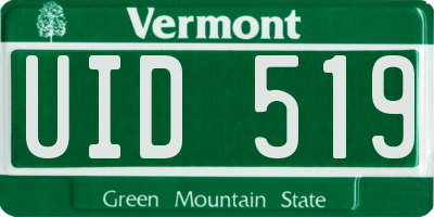VT license plate UID519
