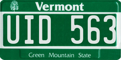 VT license plate UID563