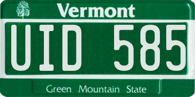 VT license plate UID585