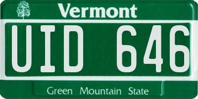 VT license plate UID646