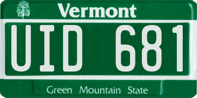 VT license plate UID681