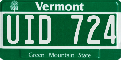 VT license plate UID724