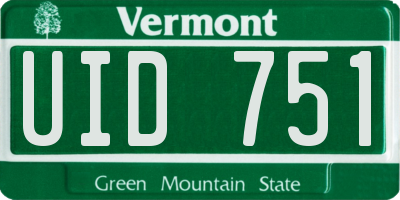 VT license plate UID751