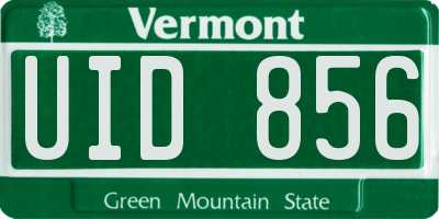 VT license plate UID856