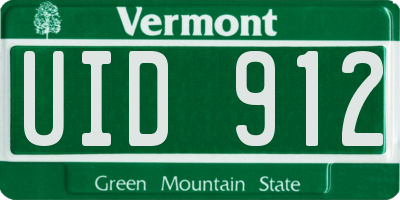 VT license plate UID912