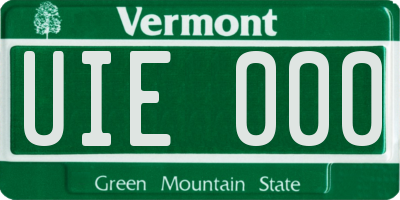 VT license plate UIE000