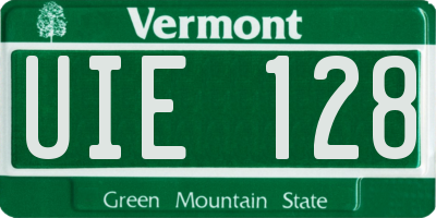 VT license plate UIE128