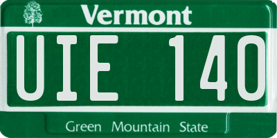 VT license plate UIE140