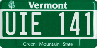 VT license plate UIE141