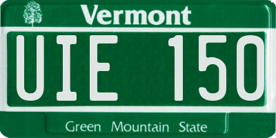 VT license plate UIE150