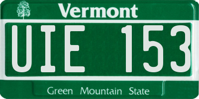 VT license plate UIE153