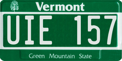 VT license plate UIE157