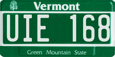 VT license plate UIE168