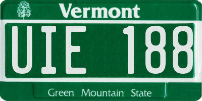 VT license plate UIE188