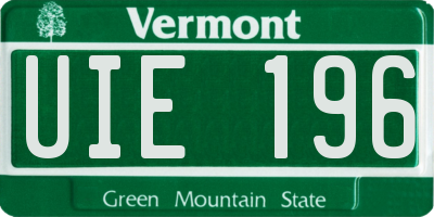 VT license plate UIE196