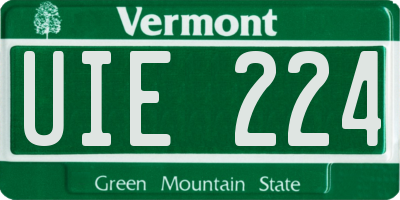 VT license plate UIE224