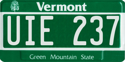 VT license plate UIE237