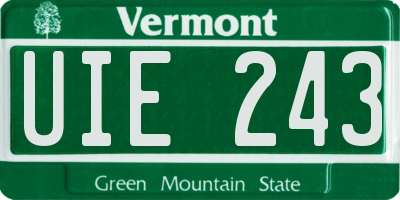 VT license plate UIE243