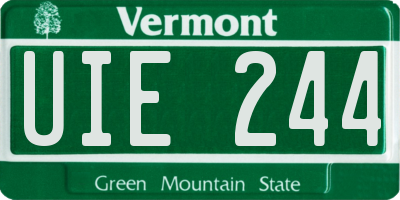 VT license plate UIE244