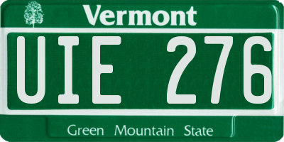 VT license plate UIE276