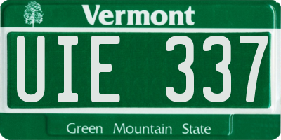 VT license plate UIE337