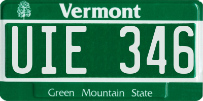 VT license plate UIE346