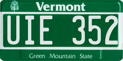 VT license plate UIE352