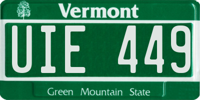 VT license plate UIE449
