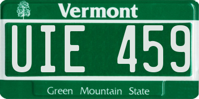 VT license plate UIE459
