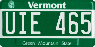 VT license plate UIE465