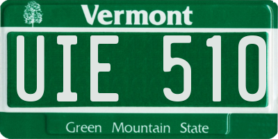 VT license plate UIE510