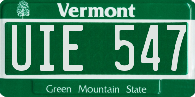 VT license plate UIE547