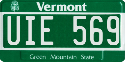 VT license plate UIE569