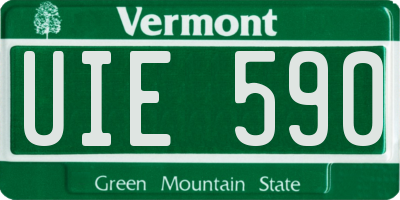 VT license plate UIE590