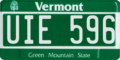 VT license plate UIE596