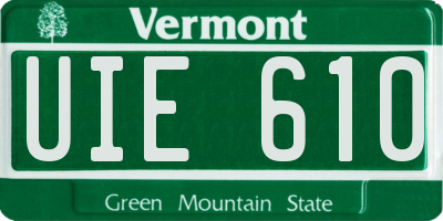 VT license plate UIE610