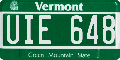 VT license plate UIE648